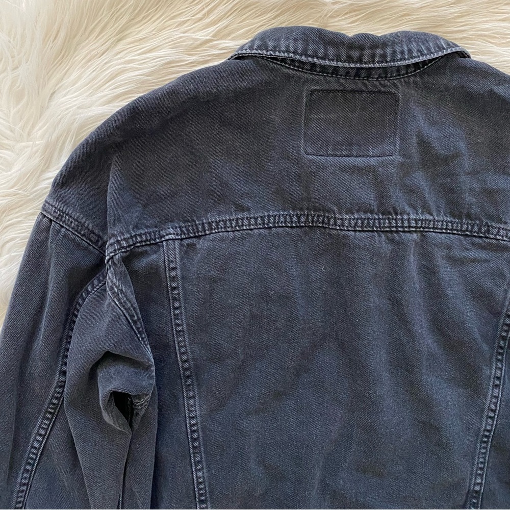 American Eagle Front Pocket Button Front Black Je… - image 7